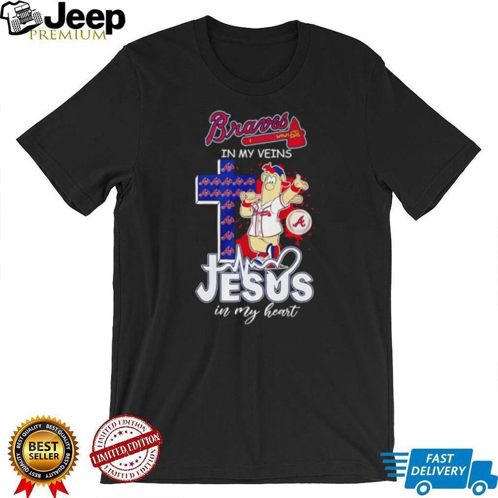 Atlanta Braves Baseball Jesus In My Heart Braves In My Veins T Shirt
