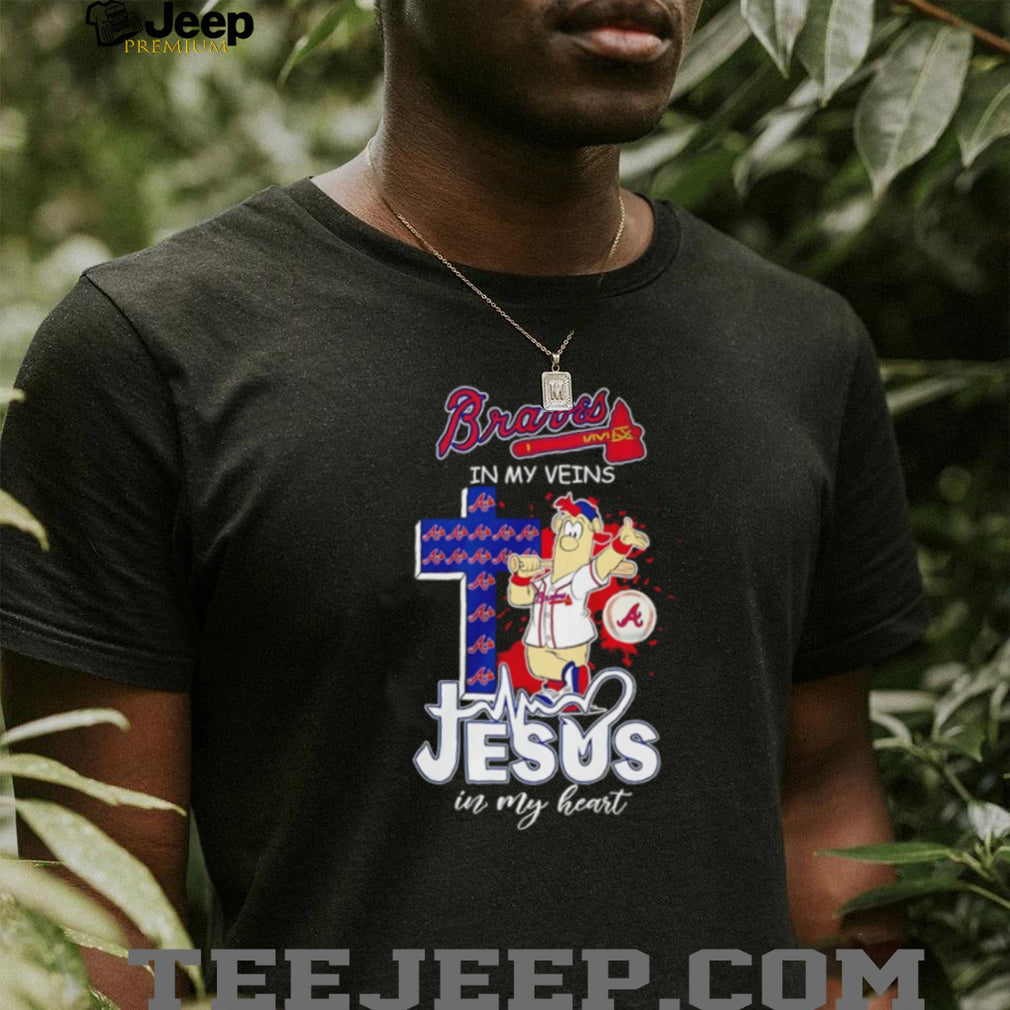 Atlanta Braves Baseball Jesus In My Heart Braves In My Veins T Shirt