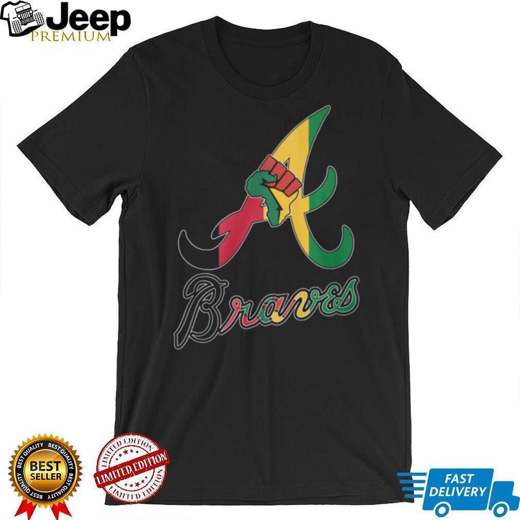 Atlanta Braves Black History Month Pan African Flag Colors Logo T Shirt