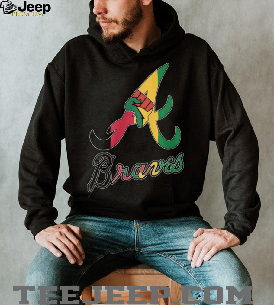 Atlanta Braves Black History Month Pan African Flag Colors Logo T Shirt