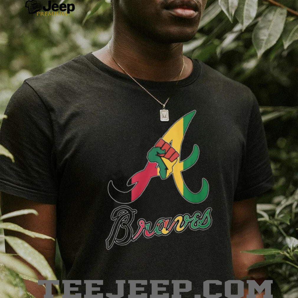 Atlanta Braves Black History Month Pan African Flag Colors Logo T Shirt