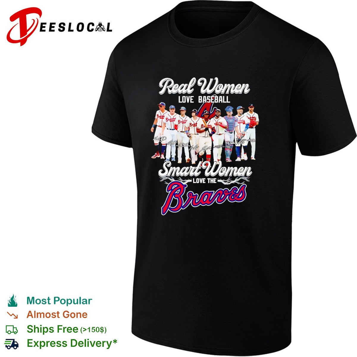 Atlanta Braves Real Real women love baseball smart love the Braves shirt