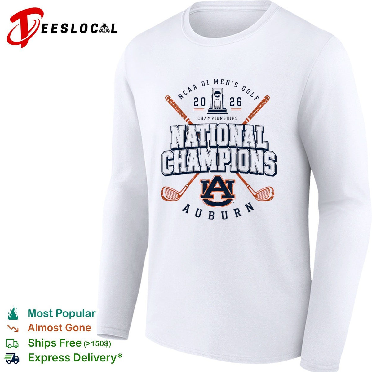 Auburn Tigers 2026 NCAA DI Men’s Golf National Champions shirt