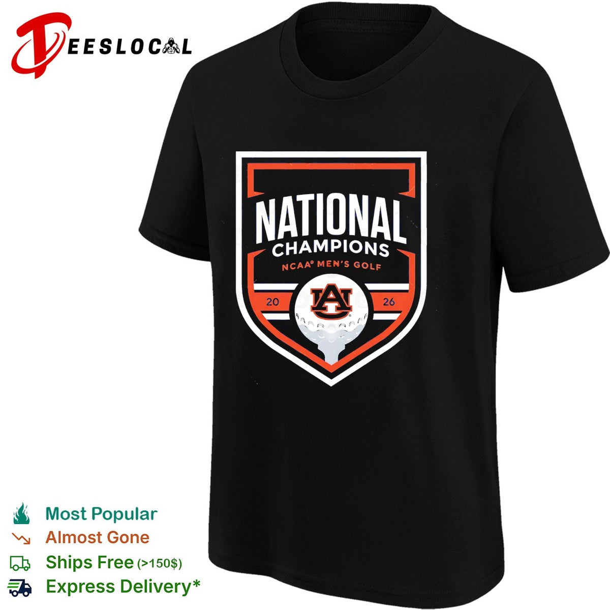 Auburn Tigers 2026 NCAA Men’s Golf National Champions shirt