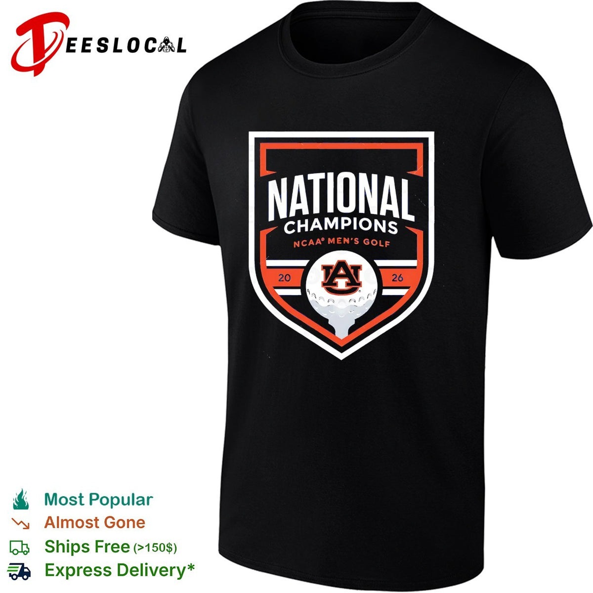 Auburn Tigers 2026 NCAA Men’s Golf National Champions shirt