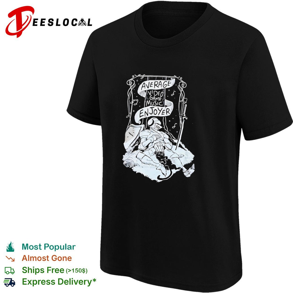 Average Video Game Music Enjoyer Knight and Cat shirt