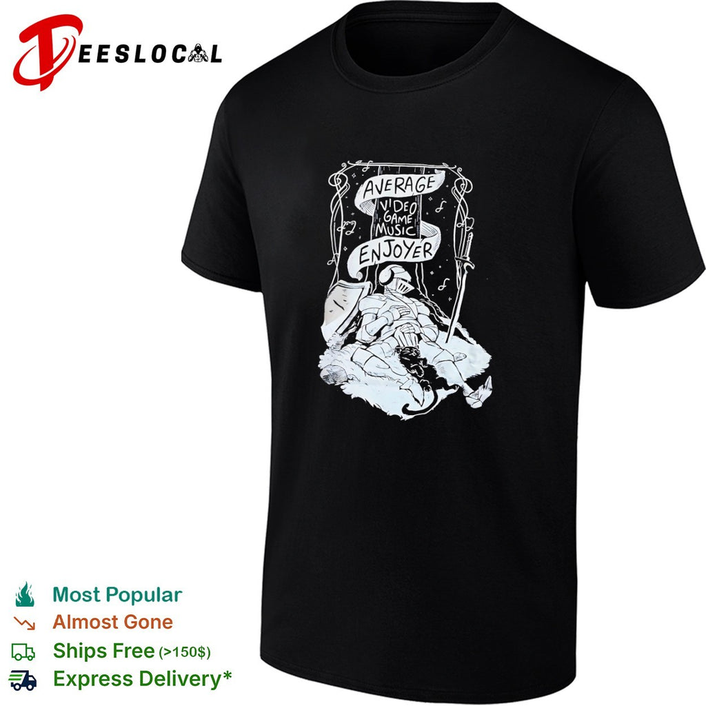 Average Video Game Music Enjoyer Knight and Cat shirt