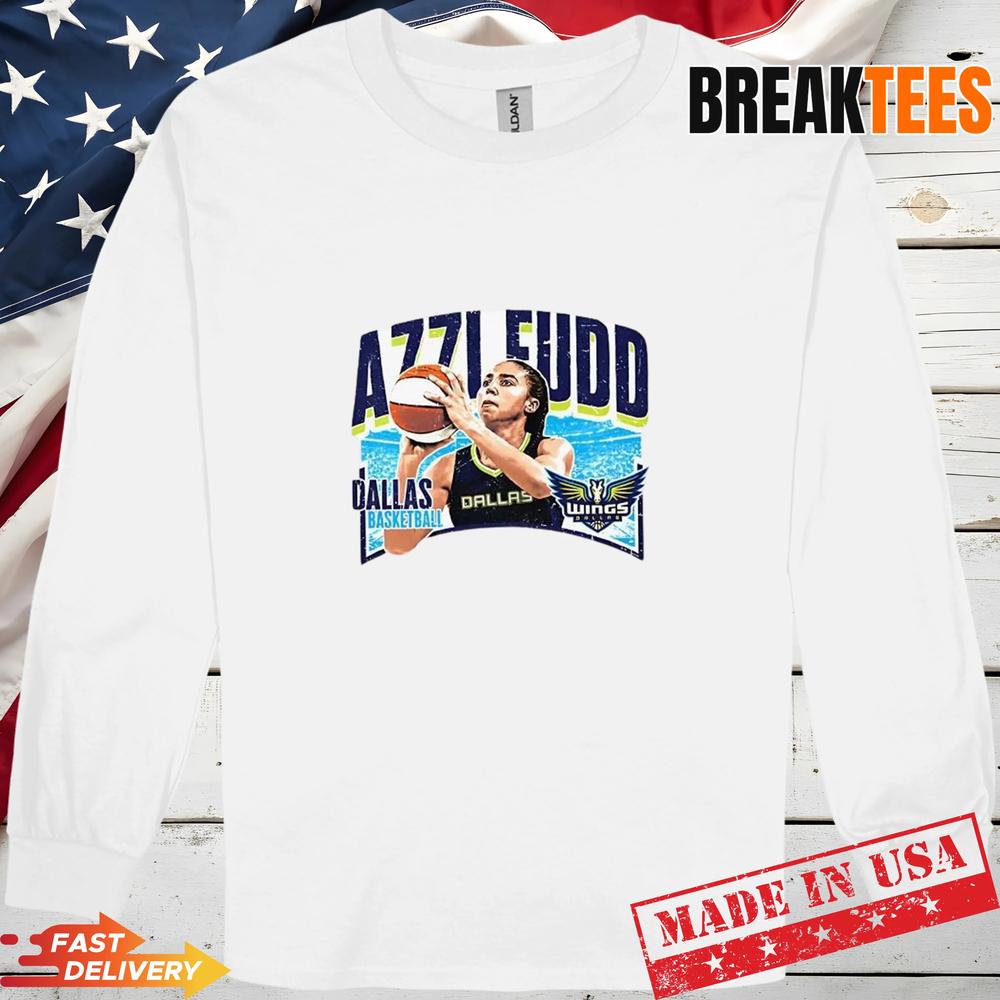 Azzi Fudd Dallas Wings WNBA player name curved T-Shirt