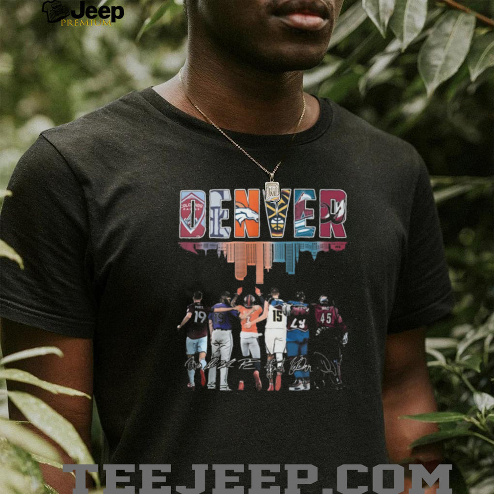 Denver City of Champions Sports Teams Signature Skyline T Shirt