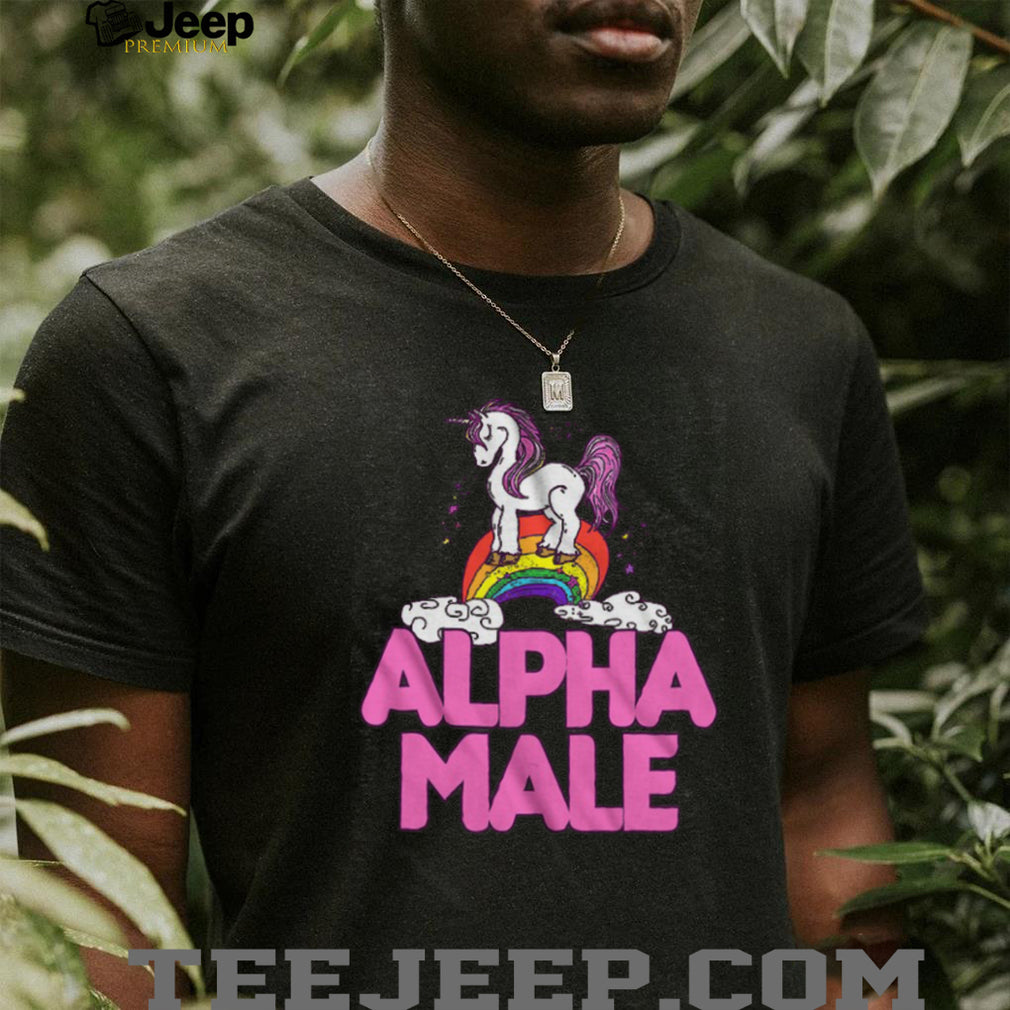 Sarcastic Alpha Male Pink Unicorn Rainbow Retro Aesthetic T Shirt