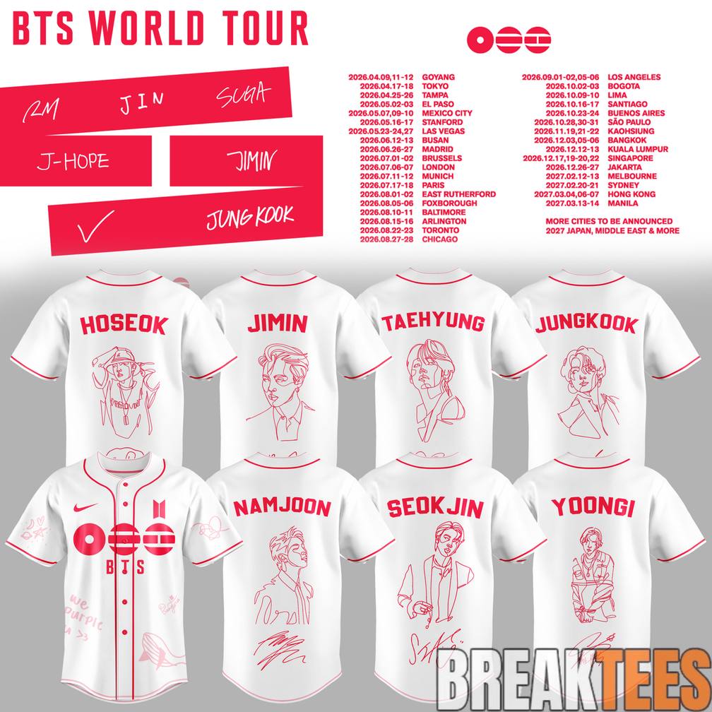 BTS ARIRANG World Tour 2026 Baseball Jersey