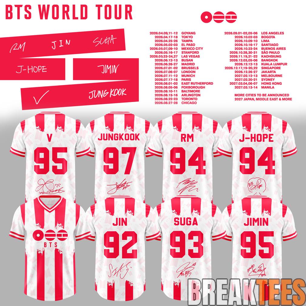 BTS ARIRANG World Tour 2026 Football Jersey