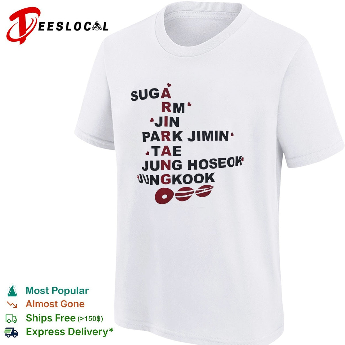 BTS Arirang Suga RM Jin Park Jimin Tae Jung Hoseok Jungkook Kpop Shirt