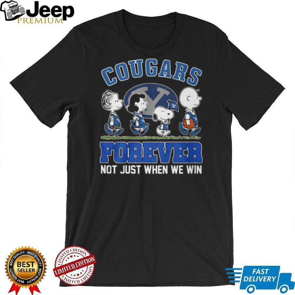 BYU Cougars Forever Peanuts Crew Blue Logo Sports T Shirt
