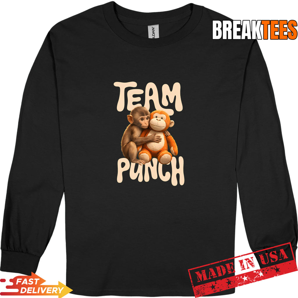 Baby Monkey Punch Team Cute Meme Animal Graphic Fan T-Shirt