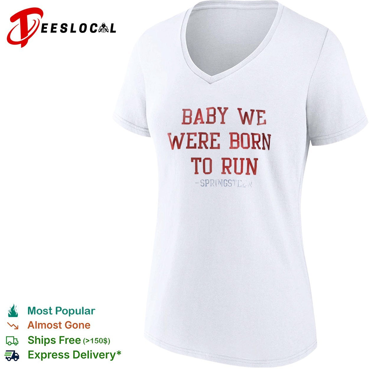 Baby we were born to run Bruce Springsteen lyric musical shirt