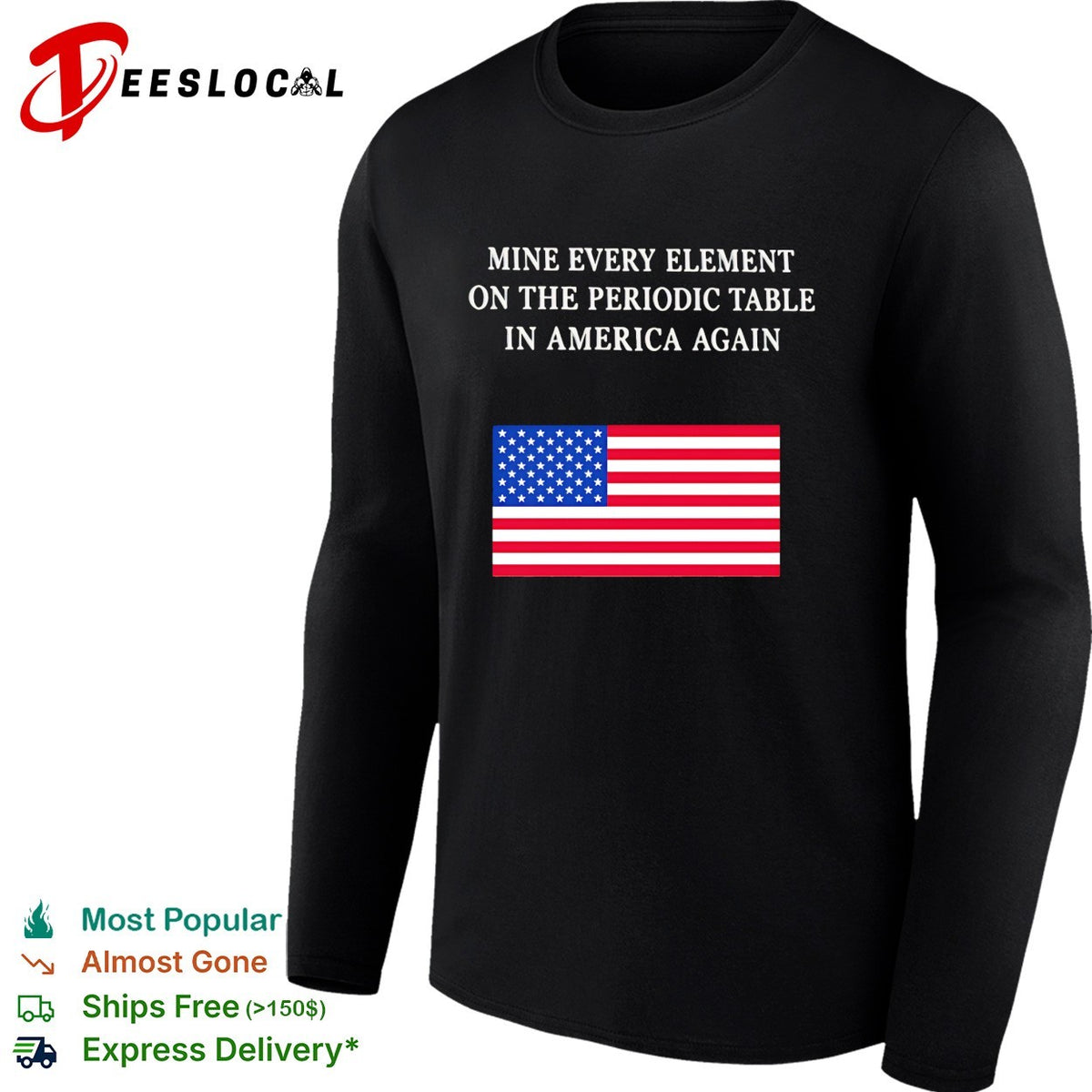 Back Mine Every Element On The Periodic Table In America Again shirt