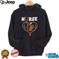Baltimore Orioles Nurse Heart Stethoscope Baseball Fan T Shirt