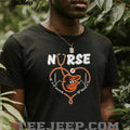 Baltimore Orioles Nursing Heart T Shirt Stethoscope Baseball Fan Apparel