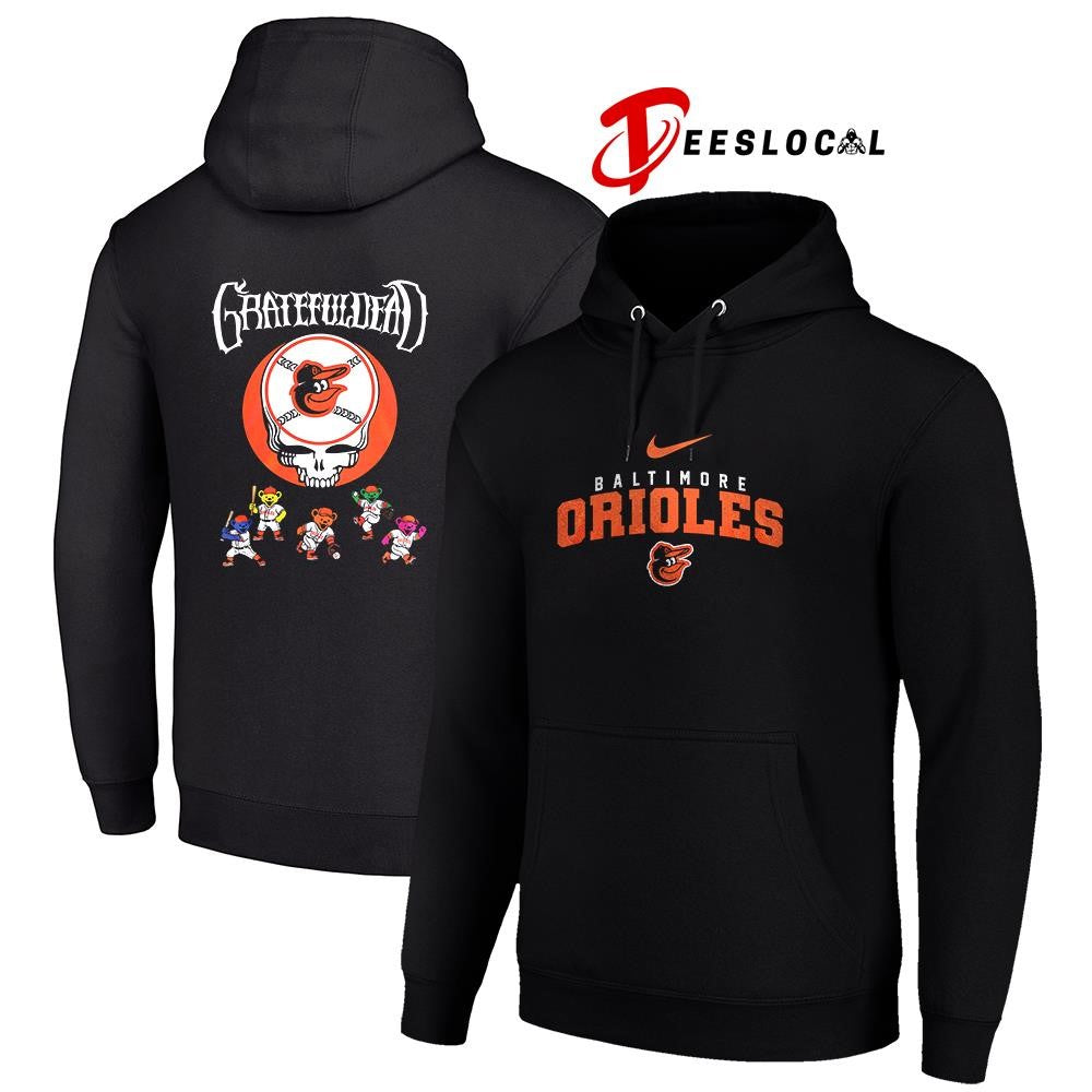 Baltimore Orioles x Grateful Dead bear mascot shirt