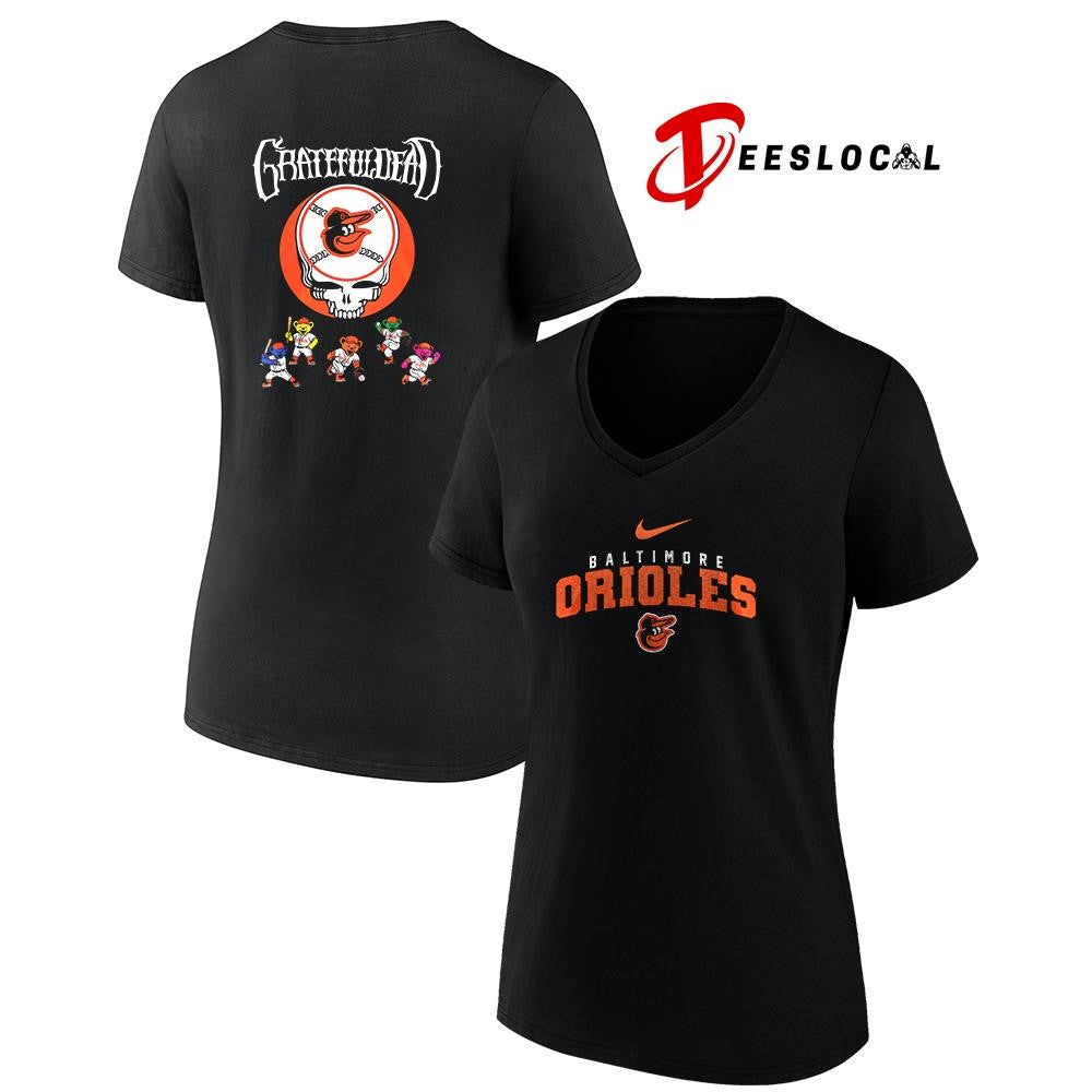 Baltimore Orioles x Grateful Dead bear mascot shirt