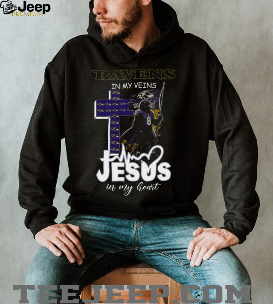 Baltimore Ravens In My Veins Jesus In My Heart Christian Fan Coffee T Shirt