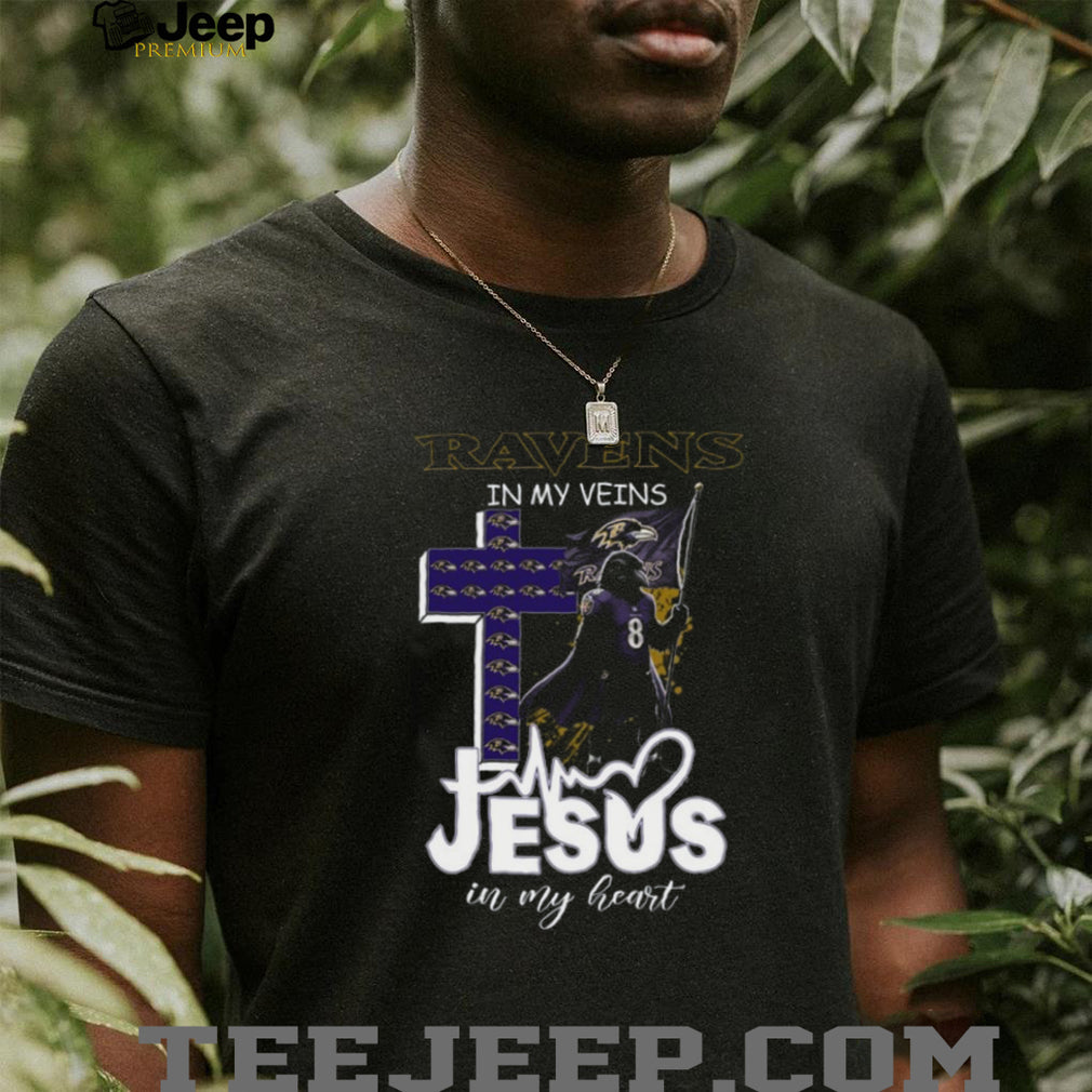 Baltimore Ravens In My Veins Jesus In My Heart Christian Fan Coffee T Shirt