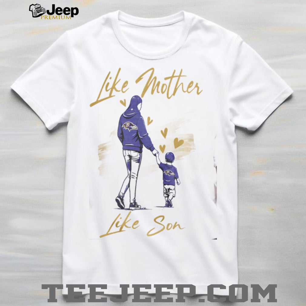 Baltimore Ravens Mom Life T Shirt Purple & Gold Like Mother Like Son T Shirt