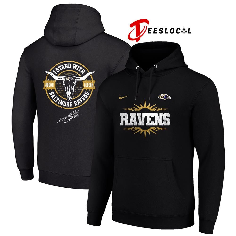 Baltimore Ravens x Jason Aldean I stand signature logo shirt