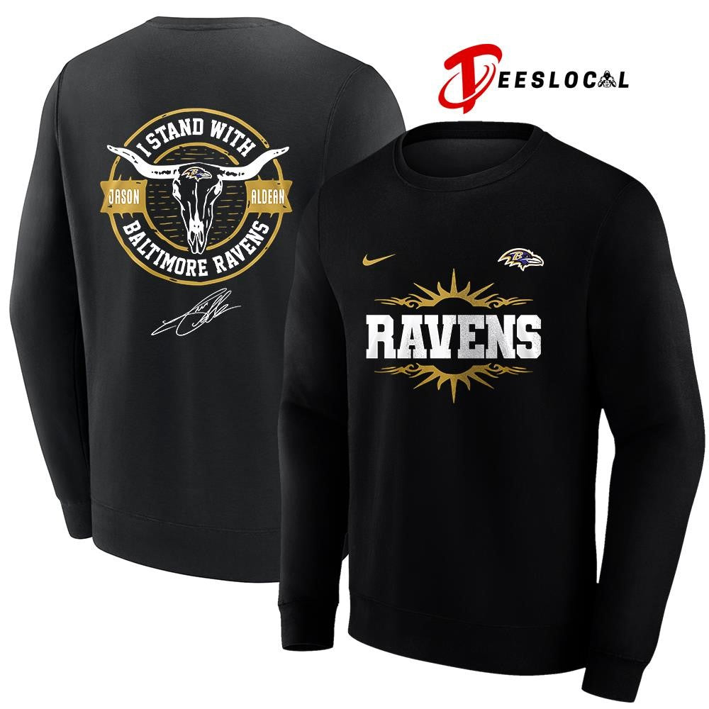 Baltimore Ravens x Jason Aldean I stand signature logo shirt