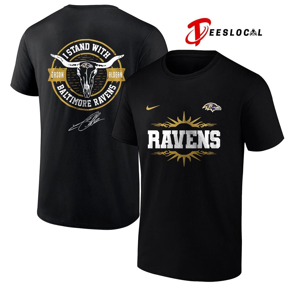 Baltimore Ravens x Jason Aldean I stand signature logo shirt