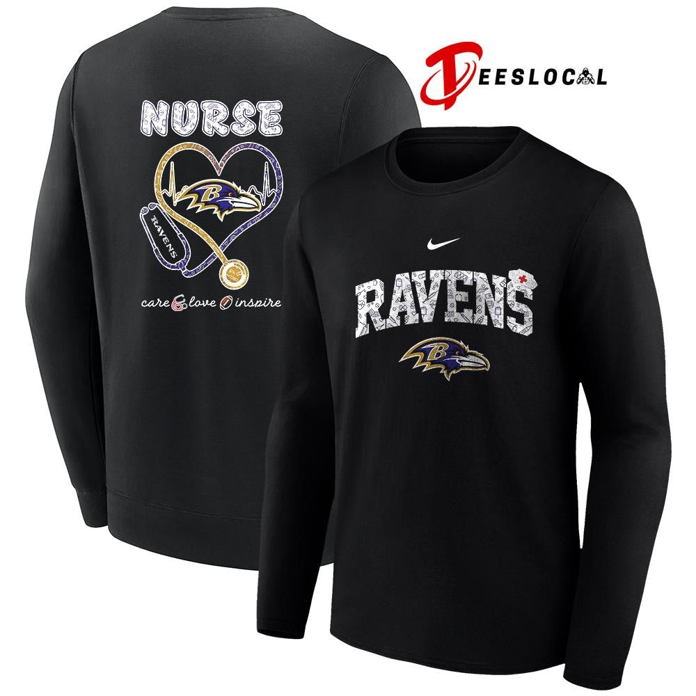 Baltimore Ravens x Nurse care love inspire logo shirt
