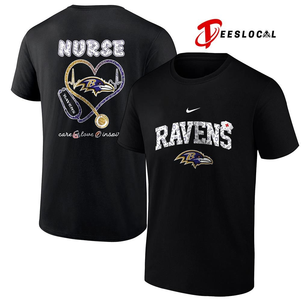 Baltimore Ravens x Nurse care love inspire logo shirt
