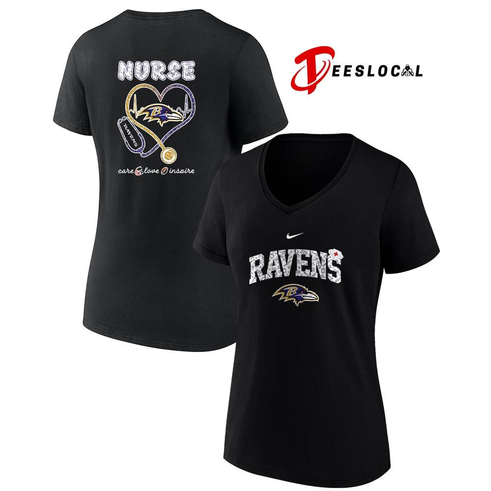 Baltimore Ravens x Nurse care love inspire logo shirt