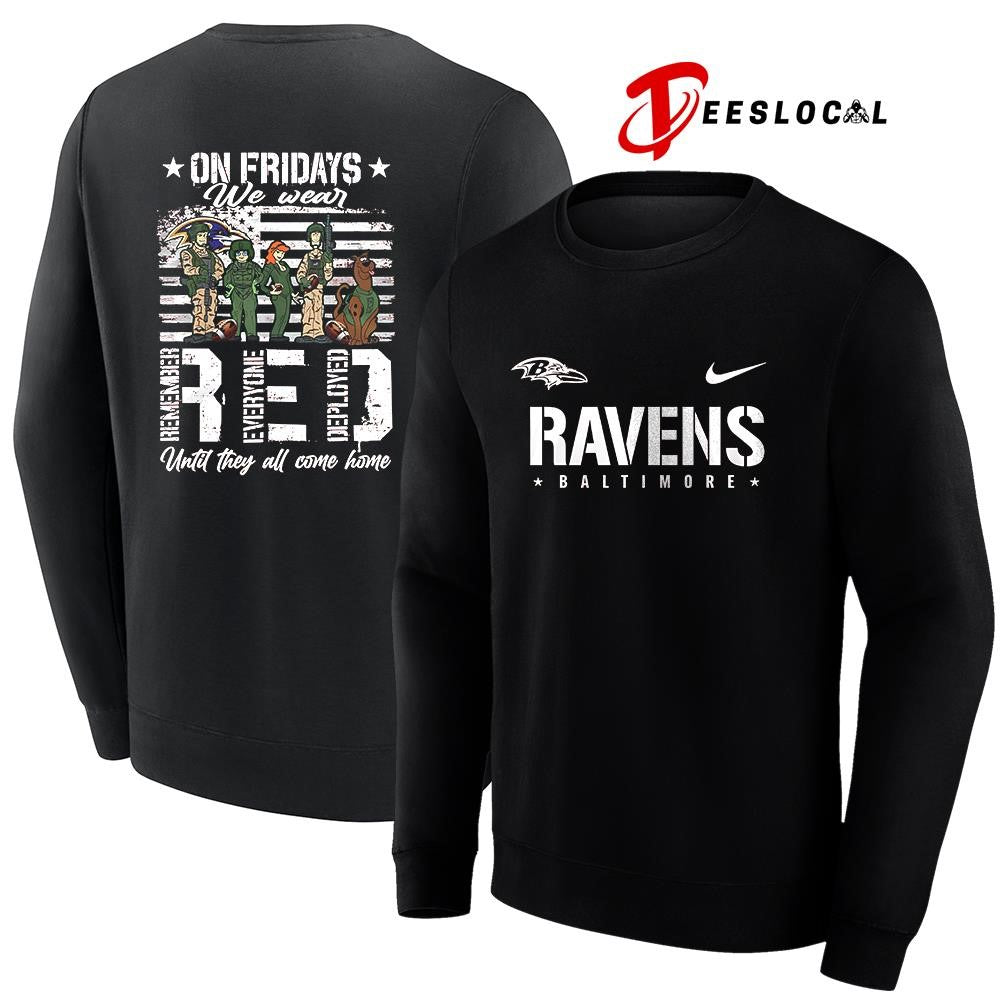 Baltimore Ravens x Scooby Doo on friday we wear RED until they all come home shirt