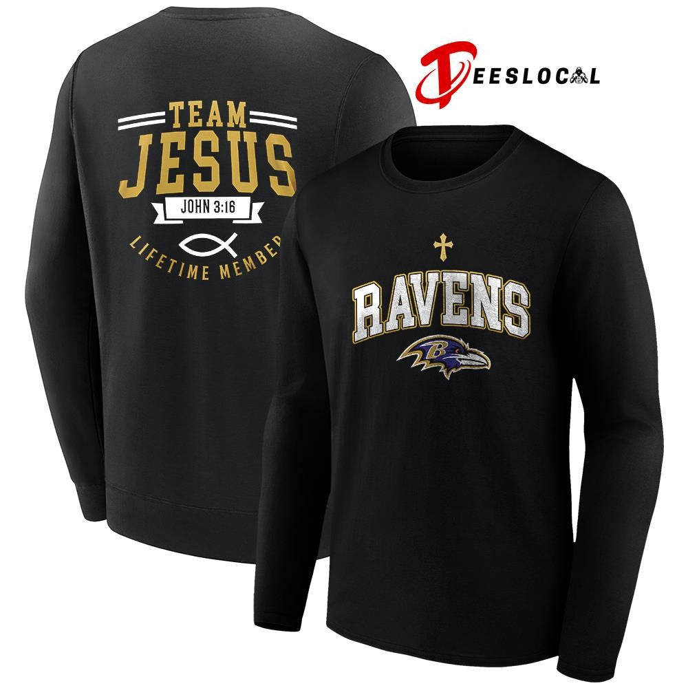 Baltimore Ravens x team Jesus lifetime member John 3 16 logo shirt