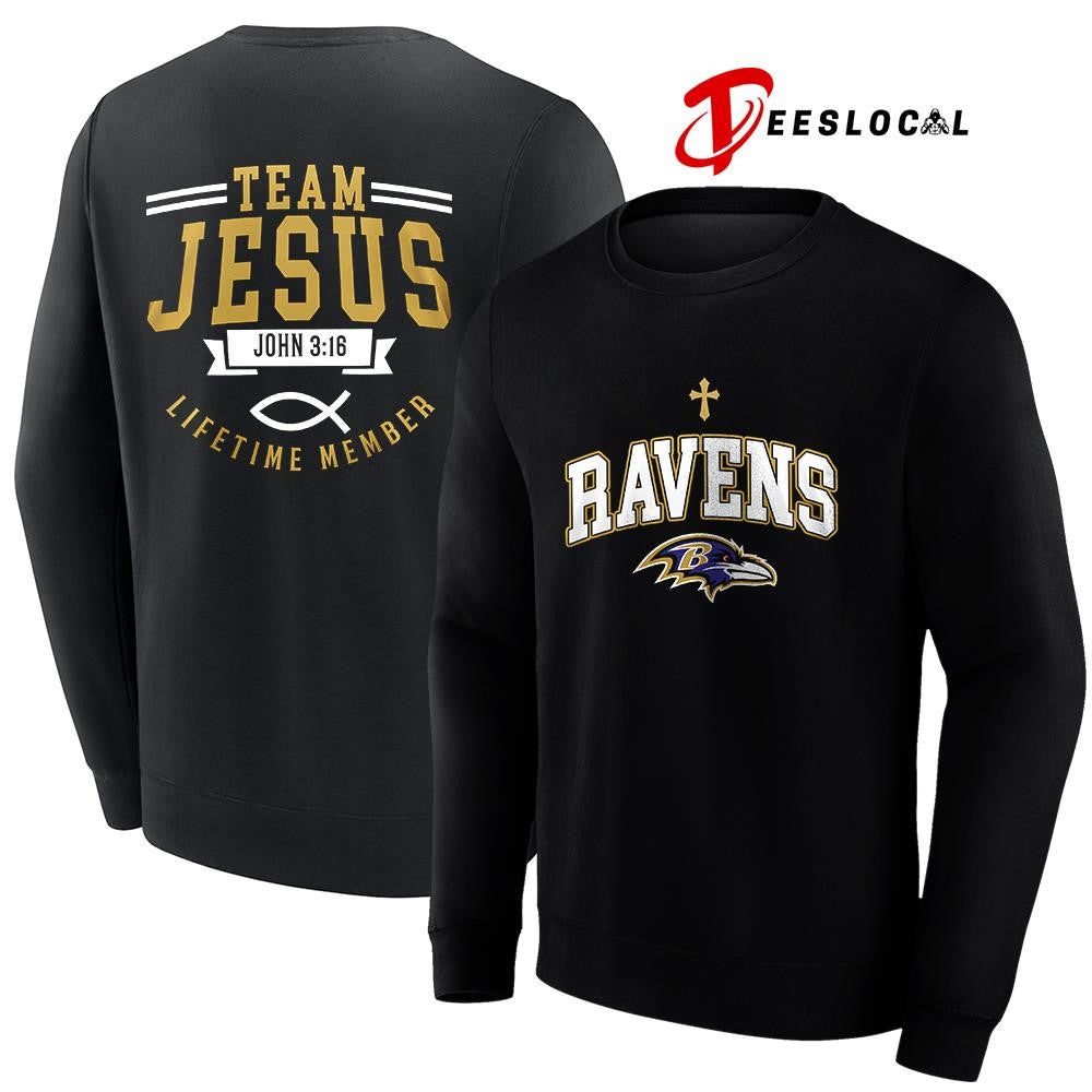 Baltimore Ravens x team Jesus lifetime member John 3 16 logo shirt