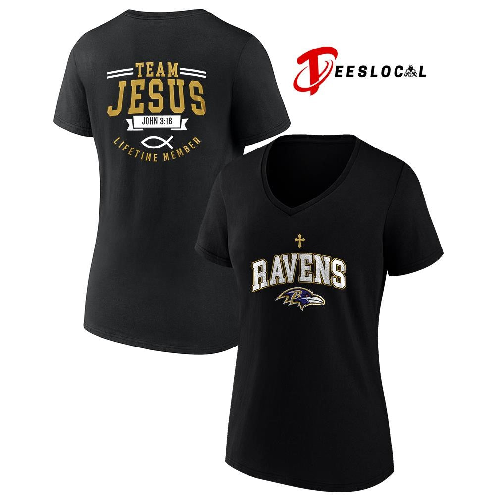 Baltimore Ravens x team Jesus lifetime member John 3 16 logo shirt