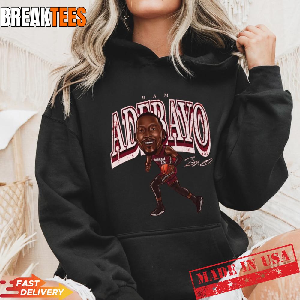 Bam Adebayo Cartoon Graphic T-Shirt – Miami Basketball Fan Tee