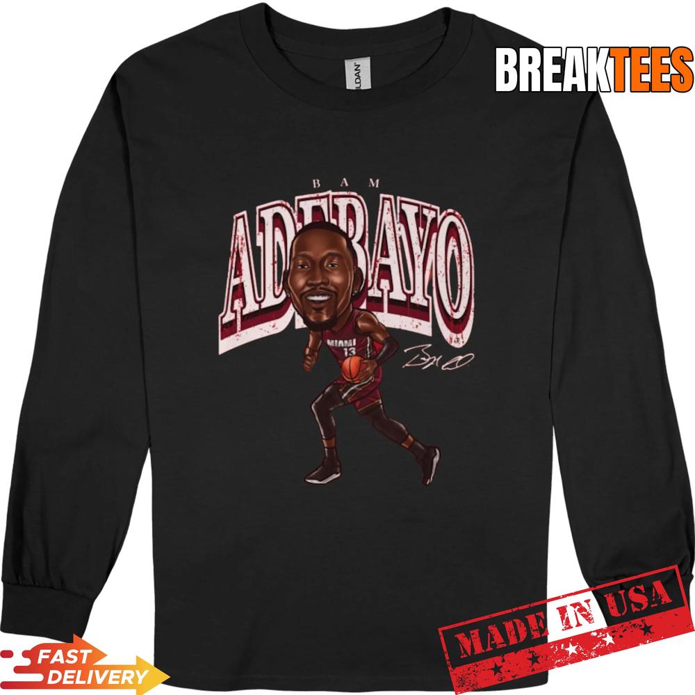 Bam Adebayo Cartoon Graphic T-Shirt – Miami Basketball Fan Tee