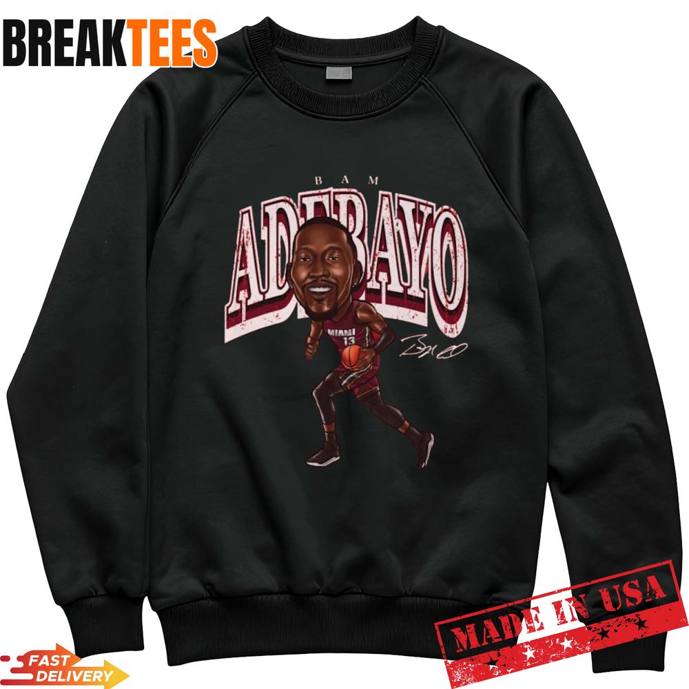 Bam Adebayo Cartoon Graphic T-Shirt – Miami Basketball Fan Tee