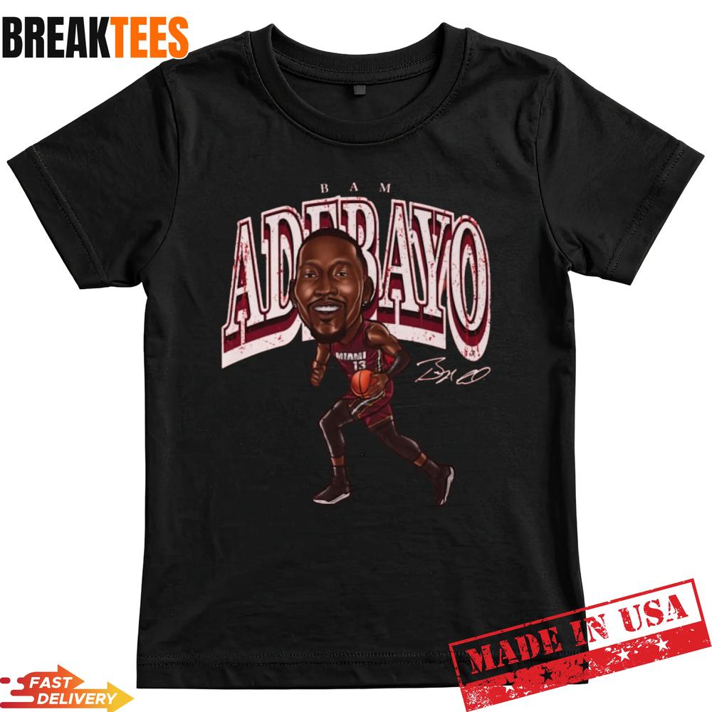 Bam Adebayo Cartoon Graphic T-Shirt – Miami Basketball Fan Tee