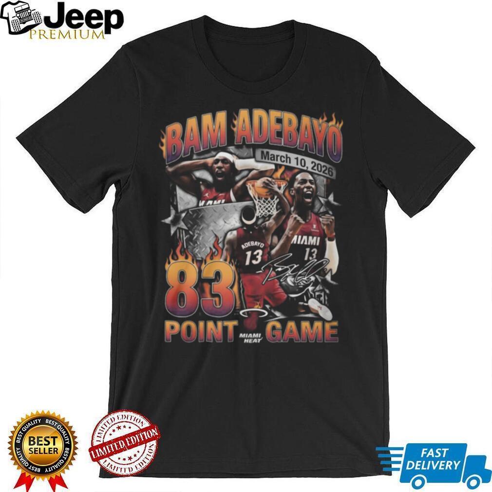 Bam Adebayo Miami Heat 83 Point Game March 10 2026 Vintage Graphic T Shirt