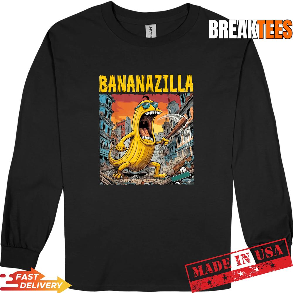 Bananazilla Banana Kaiju Monster Japanese Baseball Shirt