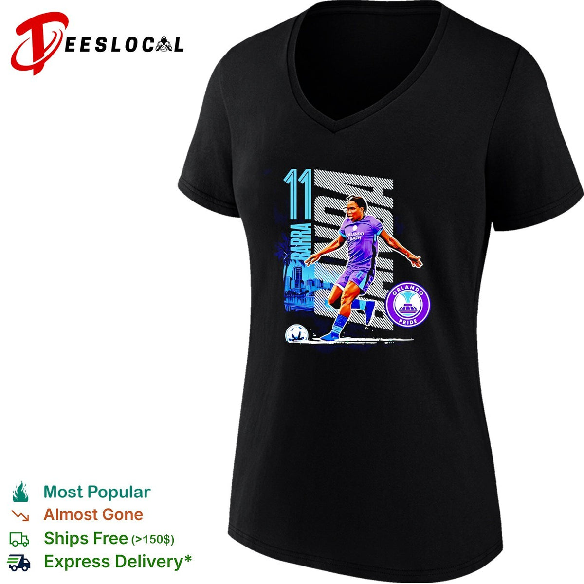 Barbra Banda Orlando Pride NWSL skyline shirt