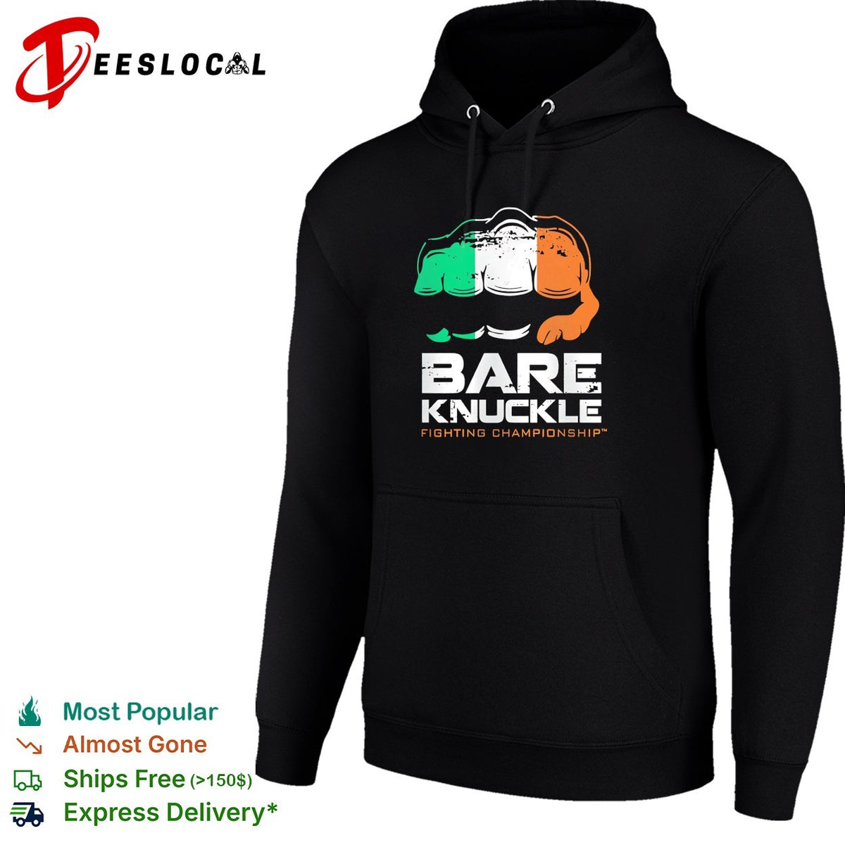 Bare knuckle fighting championship flag fist emblem shirt