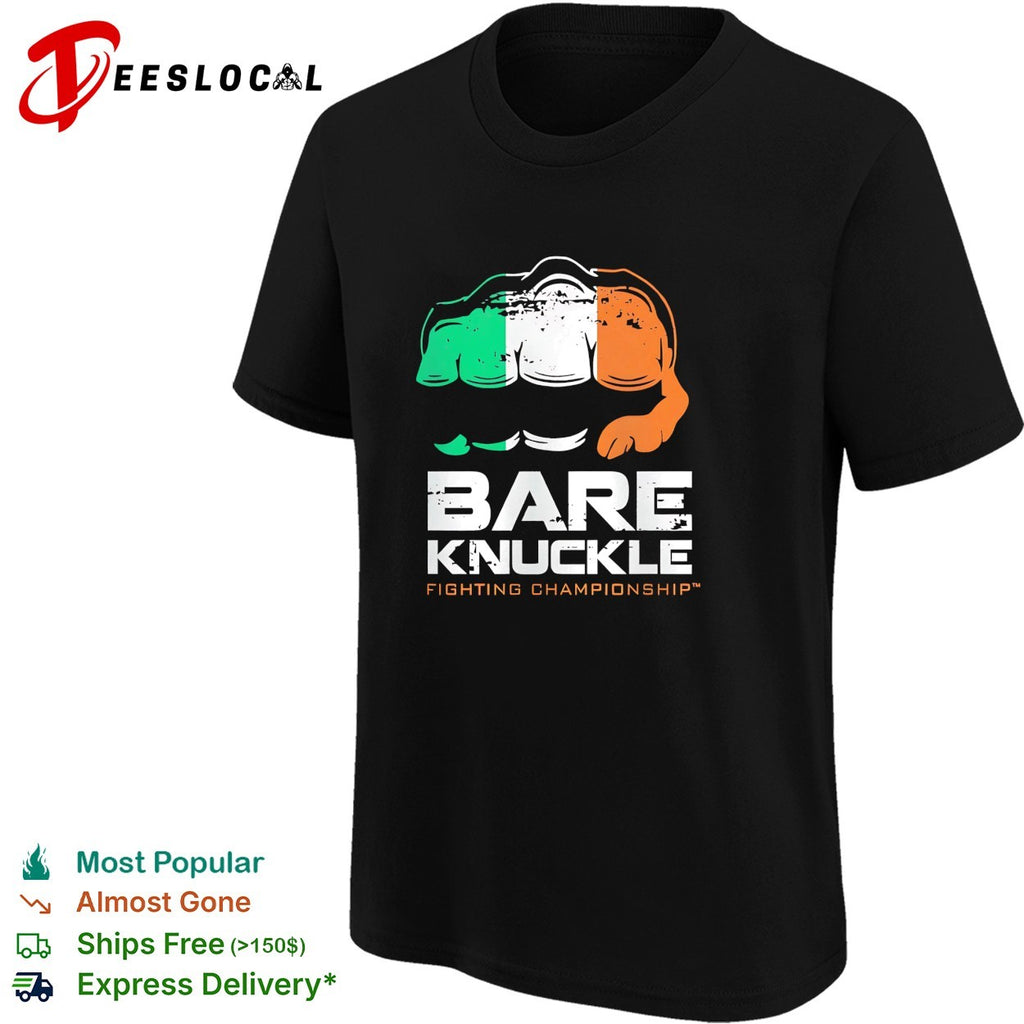 Bare knuckle fighting championship flag fist emblem shirt