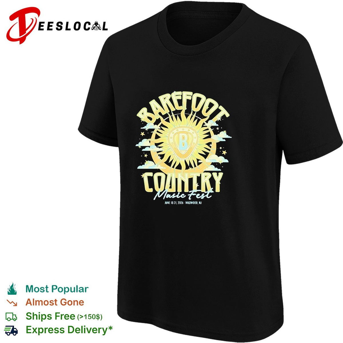 Barefoot Country Music Fest June 18 to 21 2026 Wildwood New Jersey shirt