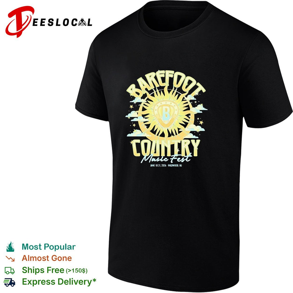 Barefoot Country Music Fest June 18 to 21 2026 Wildwood New Jersey shirt