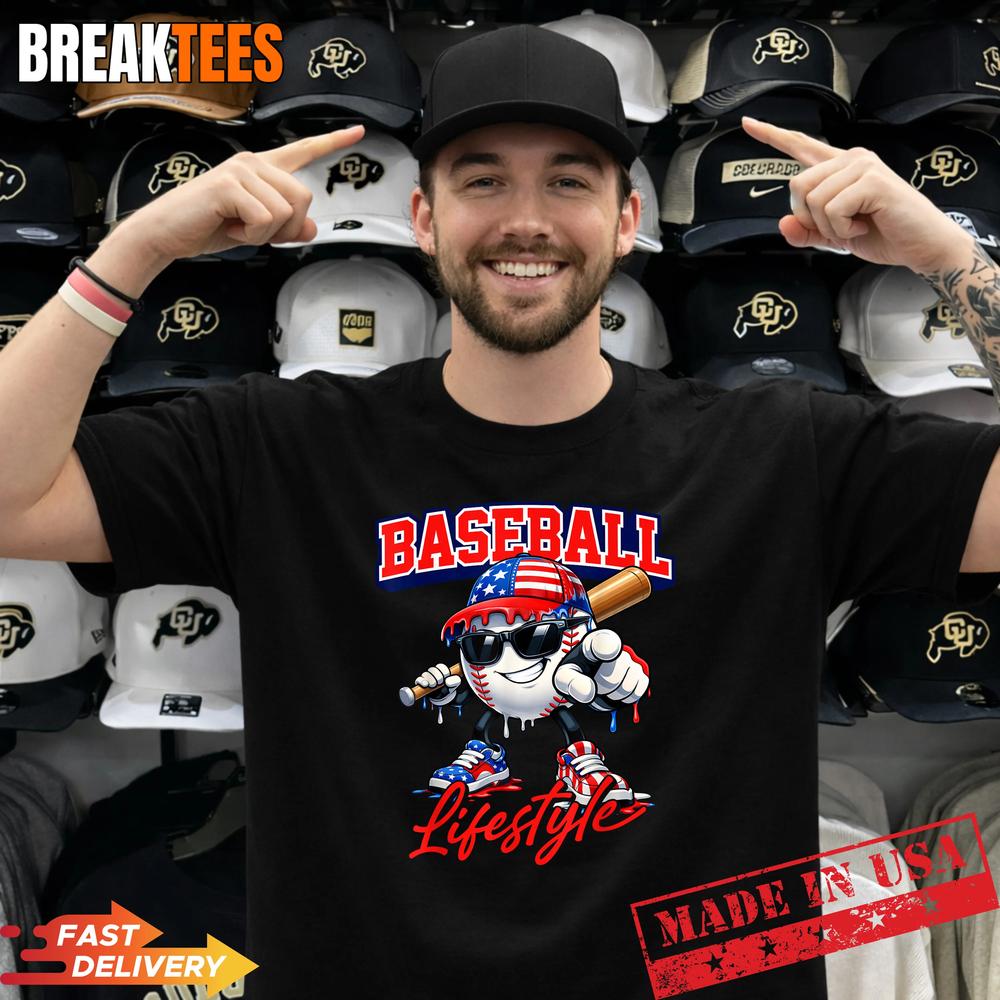Baseball Lifestyle 2026 Mascot Art Drip Style Sunglasses Shirt